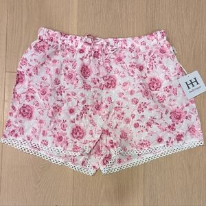 Adorable pink floral boxer style shorts